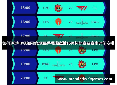 如何通过电视和网络观看乒乓球欧洲16强杯比赛及赛事时间安排 如何通过电视和网络观看乒乓球欧洲16强杯比赛及赛事时间安排